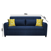 Garnet 3 Seater Sofa Set for Living Room (Blue) Premium Fabric