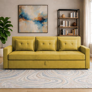 Treshta 3 Seater Pull-Out Premium Fabric Sofa Cum Bed Sofa Set for Living Room (Black Fabric Color) Premium Fabric Sofa Set for Living Room Sofa Cum Bed