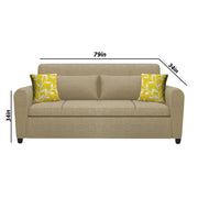 Garnet 3 Seater Sofa Set for Living Room (Cream) Premium Fabric