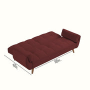 Francois 3 Seater Convertible Sofa Cum Bed for Living Room (Maroon Fabric) Premium Fabric Sofa