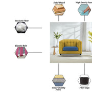 Sinclair 1 Seater Sofa Set for Living Room (Yellow Blue Colour) Premium Fabric Sofa