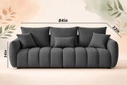 Velora Modern Velvet Bubble Cloud Sofa, Tufted Design Upholstered 3+1+1 Seater Sofa Set for Living Room, (Black Colour) Premium Velvet Fabric Sofa