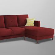 Swaloni RHS 6 Seater L Shape Sofa Set for Living Room (Maroon) Premium Fabric Sofa