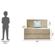 Mapron 1 Seater Sofa Cum Bed with 1 Cushions for Living Room (Black Fabric) Premium Fabric Sofa 2.5x6 Feet
