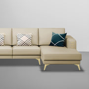 Falco RHS 6 Seater L Shape Sofa Set for Living Room (Cream Fabric) Premium Fabric Sofa