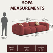 Casaliving Vetras Modern Velvet Bubble Cloud Sofa, Tufted Design Upholstered 3 Seater Sofa Set for Living Room,(Blue Colour) Premium Velvet Fabric Sofa