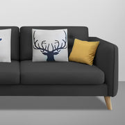 Duckby 3 Seater Sofa Set for Living Room (Black Colour) Premium Fabric Sofa