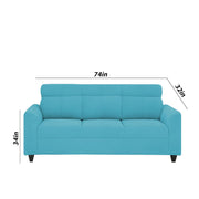 Marco 3 Seater Sofa Set for Living Room (Turquise Colour) Premium Fabric Sofa