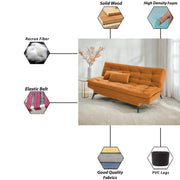 Danny 3 Seater Sofa Cum Bed for Living Room Premium Fabric Sofa for Living Room (Black Colour Premium Fabric)