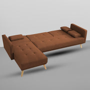 Convertible Futon RHS 4 Seater Sofa Cum Bed with Adjustable Backrest Sofa for Living Room (Blue Grey Colour) Premium Fabric Sofa
