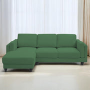 Casaliving Logan RHS 4 Seater L Shape Sofa Set for Living Room (Blue Black Fabric) Premium Fabric Sofa