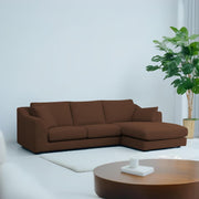 Cortina RHS 4 Seater L Shape Sofa Set for Living Room (Brown Fabric) Premium Fabric Sofa