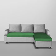 Asper RHS 4 Seater L Shape Sofa Set for Living Room (Green Grey Fabric) Premium Fabric Sofa