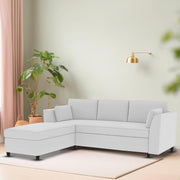 Blustin LHS 4 Seater L Shape Sofa Set for Living Room (Grey Fabric) Premium Fabric Sofa