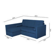 Megan LHS 4 Seater L Shaped Sofa Cum Bed for Living Room (Blue Fabric) Premium Fabric Sofa
