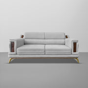 Falconar 3 Seater Sofa Set for Living Room (Grey Fabric) Premium Fabric Sofa