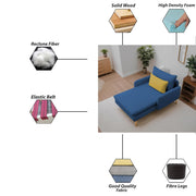 Vive 1 Seater Lounge Sofa for Living Room (Blue Colour) Premium Fabric Sofa