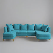 Zoe 8 Seater U Shape Sofa Set for Living Room (Black Grey Colour) Premium Fabric Sofa Set Living Room