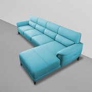 Janifer RHS 6 Seater L Shape Sofa Set for Living Room (Turquise Colour) Premium Fabric Sofa Set
