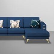 Falco RHS 6 Seater L Shape Sofa Set for Living Room (Blue Fabric) Premium Fabric Sofa