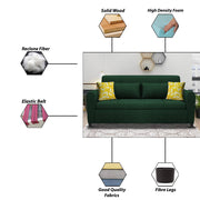 Garnet 3 Seater Sofa Set for Living Room (Green) Premium Fabric
