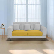 Casaliving Isabella 3 Seater Sofa Set for Living Room (Black Grey Colour Fabric) Premium Fabric Sofa