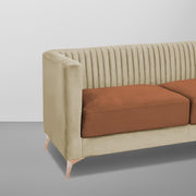Ember 3 Seater Sofa Set for Living Room (Cream Brown Colour) Premium Fabric Sofa