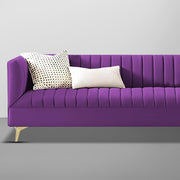 Jarvis 3 Seater Sofa Set for Living Room (Purple Fabric) | Premium Fabric Sofa