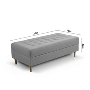 Ashton RHS 4 Seater L Shape Sofa Set with Center Table for Living Room (Grey Fabric) Premium Fabric Sofa