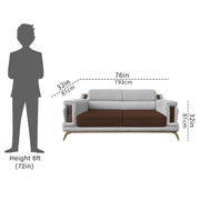 Falconar 3 Seater Sofa Set for Living Room (Brown Grey Fabric) Premium Fabric Sofa