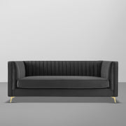 Casaliving Bion 3 Seater Sofa for Living Room (Black Fabric) Premium Fabric Sofa