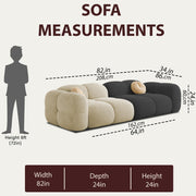 Casaliving Vetras Modern Velvet Bubble Cloud Sofa, Tufted Design Upholstered 3 Seater Sofa Set for Living Room,(Blue Colour) Premium Velvet Fabric Sofa