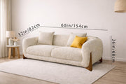 Elora Modern Premium Boucle Fabric Sofa, Upholstered 3+2 Seater Sofa Set for Living Room, (Beige Colour) Premium Boucle Fabric Sofa
