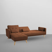 Gamora LHS 4 Seater L Shape Sofa Set for Living Room (Brown) Premium Fabric Sofa