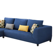 Casaliving Minta LHS 4 Seater L Shape Sofa Set for Living Room (Blue Premium Colour Fabric)