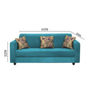 Lifestyle 3 Seater Sofa for Living Room (Black Colour Fabric)