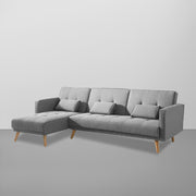 Gamora LHS 4 Seater L Shape Sofa Set for Living Room (Grey) Premium Fabric Sofa