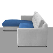 Fracher LHS 4 Seater L Shape Sofa Set for Living Room (Blue Grey Fabric) Premium Fabric Sofa