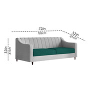 Mobius 3 Seater Sofa Set for Living Room (Pine Grey Colour Sofa) Premium Fabric Sofa for Living Room