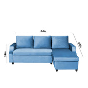 Asper RHS 4 Seater L Shape Sofa Set for Living Room (Turquise Fabric) Premium Fabric Sofa