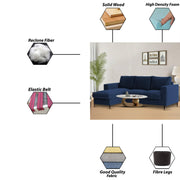 Charmi LHS 4 Seater L Shape Sofa Set for Living Room (Blue Fabric) Premium Fabric Sofa