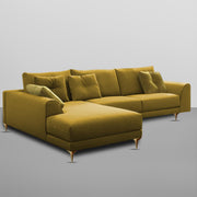 Viva LHS 6 Seater L Shape Sofa Set for Living Room (Yellow) Premium Fabric Sofa