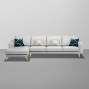 Falco LHS 6 Seater L Shape Sofa Set for Living Room (Grey Fabric) Premium Fabric Sofa