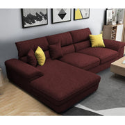 Anver 4 Seater L Shape Sofa Set for Living Room (Maroon) Left Side Sofa