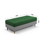 Ashton RHS 4 Seater L Shape Sofa Set with Center Table for Living Room (Green Grey Fabric) Premium Fabric Sofa