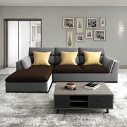 Delton LHS 4 Seater L Shape Sofa Set for Living Room (Brown Grey) Premium Fabric
