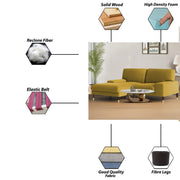 Latieo LHS 2 Seater Lounger L Shape Sofa Set for Living Room (Yellow) Premium Fabric Sofa