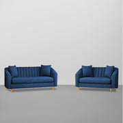 Casaliving Doraldo 3 + 2 Seater Sofa Set for Living Room (Blue Colour Fabric) Premium Fabric Sofa Set for Living Room