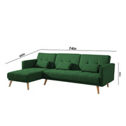 Gamora LHS 4 Seater L Shape Sofa Set for Living Room (Green) Premium Fabric Sofa