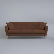 Letty 3 Seater Sofa Set for Living Room (Brown Colour) Premium Fabric Sofa